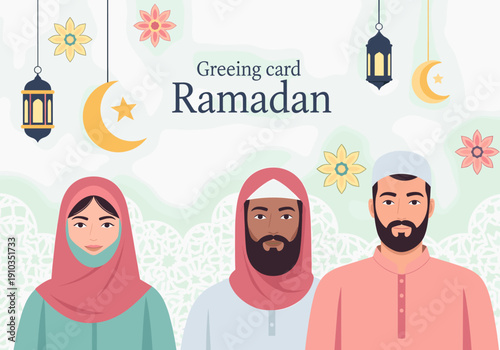 A serene illustration of a woman in a hijab, evoking calmness and cultural pride, perfect for diversity-focused content.