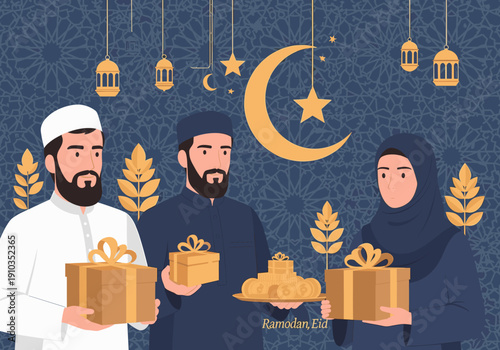 A cheerful moment of opening a package, perfect for e-commerce and delivery services imagery.