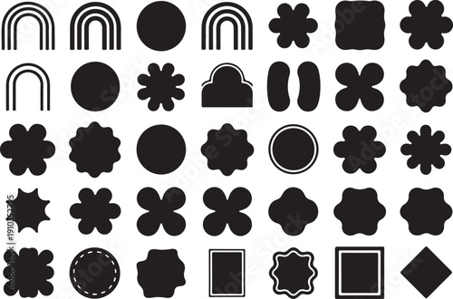 Abstract Geometric Elements: A collection of various abstract geometric elements, ideal for use in design projects, creating visual interest and adding depth.