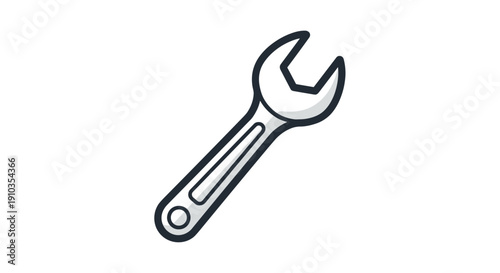 Adjustable Wrench Tool Illustration.