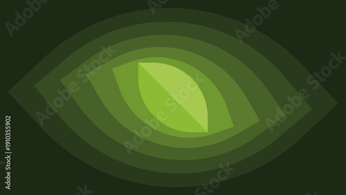 Modern green leaf logo with concentric circles. Stunning green leaf logo with concentric circles, symbolizing eco-friendly and sustainable concepts in a modern and vibrant way