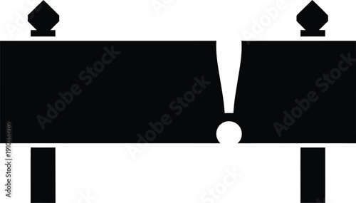 Black silhouette icon of a broken structural beam.