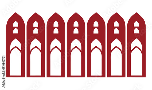 Set of 7 Gothic arches vector