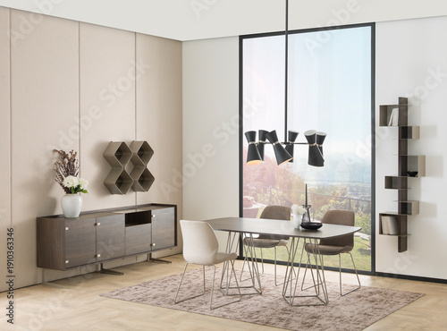 dining room and interior design designed for home office hotel