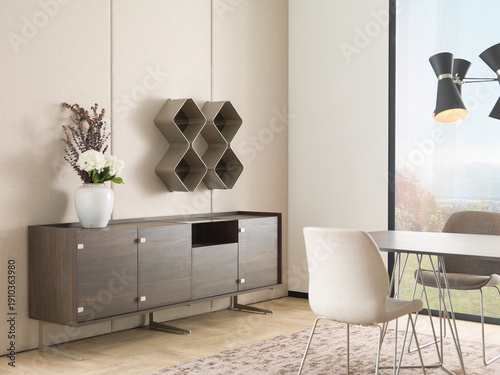 dining room and interior design designed for home office hotel