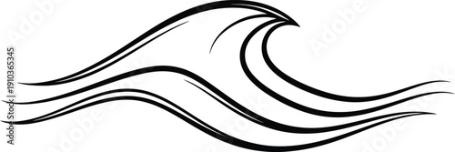 Stylized wave design element for graphic use