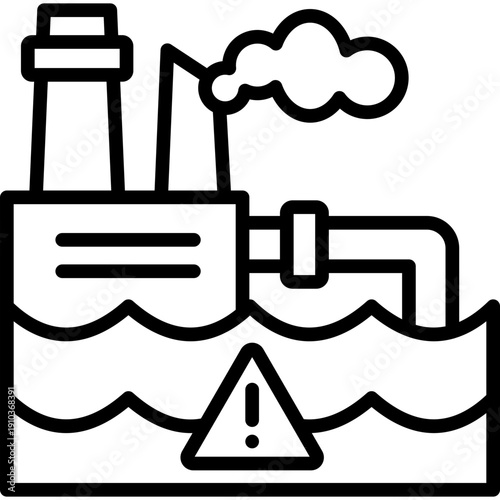 Ocean Pollution line icon