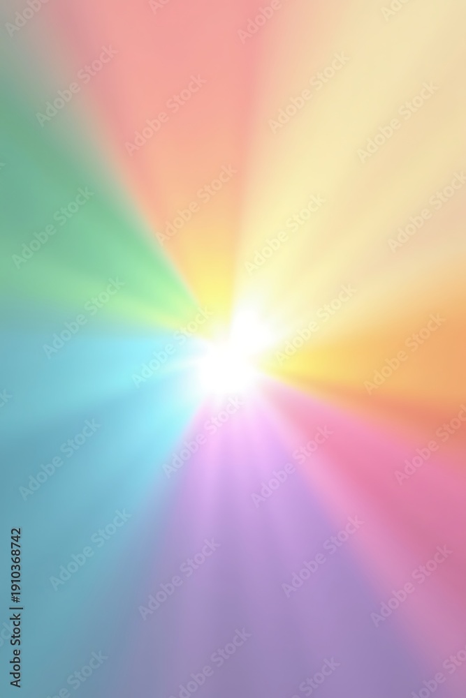 Obraz premium Vibrant Rainbow Light Burst Abstract Background.