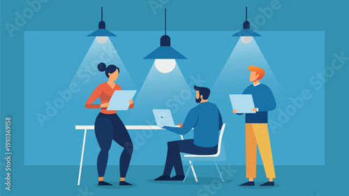 Collaborative Team Meeting in a Modern Office