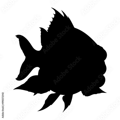 Goldfish Silhouette Black Minimal Aquarium Fish Vector Illustration