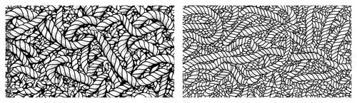 Dense background of tangled nautical ropes in vintage engraving style