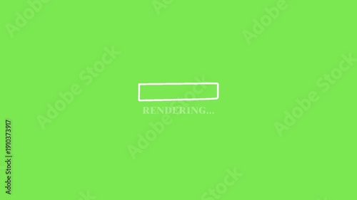 Green Screen Rendering Progress Bar Animation Pixel Style 4K Status Bar Loop Chroma Key Background with Minimal HUD Digital Technology Interface Motion Video Template