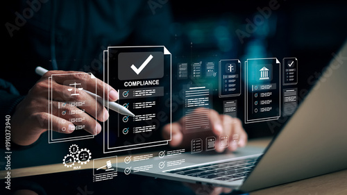 Quadro em tela Compliance in business concept
