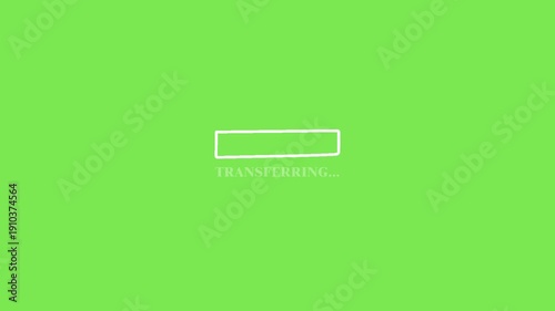 Green Screen Transferring Progress Bar Animation Pixel Style 4K Status Bar Loop Chroma Key Background with Minimal HUD Digital Technology Interface Motion Video Template
