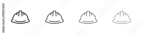 Helmet icon, thin line symbols. eps 10 vector