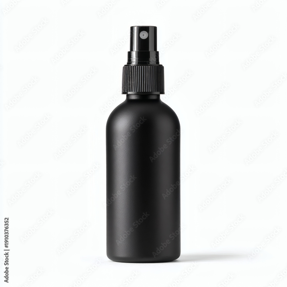 Fototapeta premium Black spray bottle mockup isolated on white background