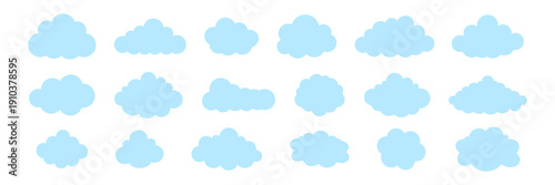 Fluffy cloud frame label set. Cloud shaped and jagged frame silhouette oval and circle frames with scalloped edges