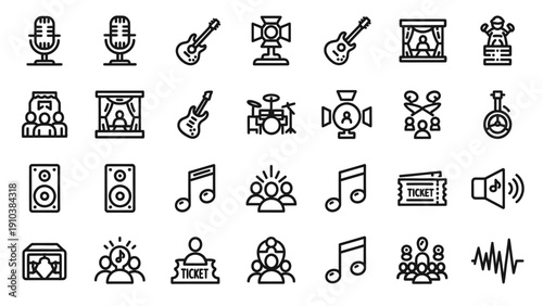 Collection of Music and Performance Icons.