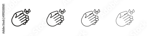 Handwashing icon, thin line symbols. eps 10 vector