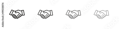 Handshake icon, thin line symbols. eps 10 vector