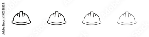 Helmet icon, thin line symbols. eps 10 vector