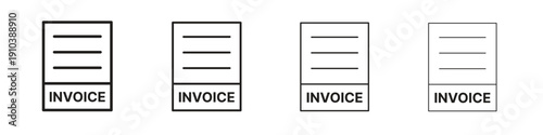 Invoice icon, thin line symbols. eps 10 vector