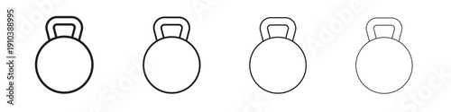 Kettlebell icon, thin line symbols. eps 10 vector