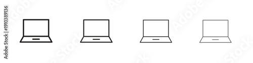Laptop icon, thin line symbols. eps 10 vector