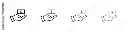 loan icon, thin line symbols. eps 10 vector