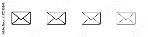 Mail icon, thin line symbols. eps 10 vector