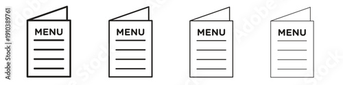 Menu icon, thin line symbols. eps 10 vector