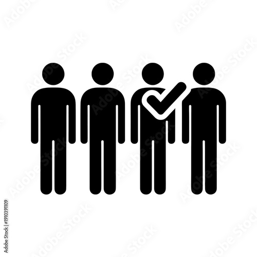 Group Of Four People With Checkmark Icon