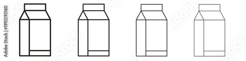 Milk carton icon, thin line symbols. eps 10 vector