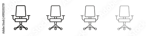 Office chair icon, thin line symbols. eps 10 vector