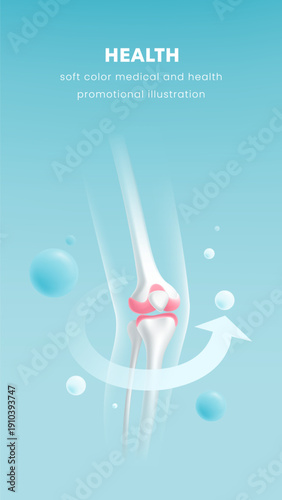 Gentle Medical Care Knee Joint Poster Soft Color Background