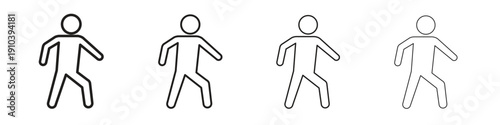 Pedestrian icon, thin line symbols. eps 10 vector