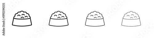 Pet food icon, thin line symbols. eps 10 vector