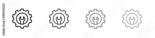 Project Development icon, thin line symbols. eps 10 vector