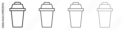 Protein shake icon, thin line symbols. eps 10 vector