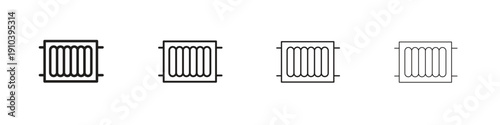Radiator icon, thin line symbols. eps 10 vector