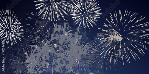 A vibrant display of fireworks illuminating a dark night sky