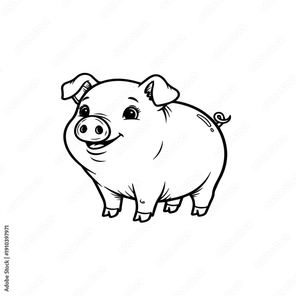 Obraz premium Cute pig illustration