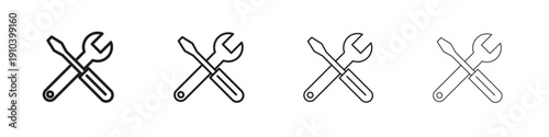 Repair tools icon, thin line symbols. eps 10 vector