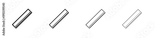 Ruler icon, thin line symbols. eps 10 vector