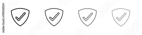 Security icon, thin line symbols. eps 10 vector