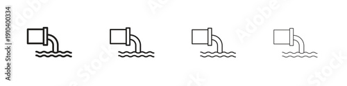 Sewage icon, thin line symbols. eps 10 vector