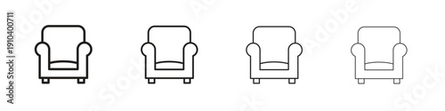 Sofa icon, thin line symbols. eps 10 vector