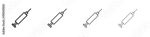 Syringe icon, thin line symbols. eps 10 vector