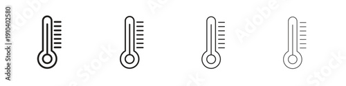 Thermometer icon, thin line symbols. eps 10 vector