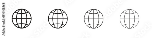 Web icon, thin line symbols. eps 10 vector
